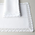 100% table linens, adorned with lacework